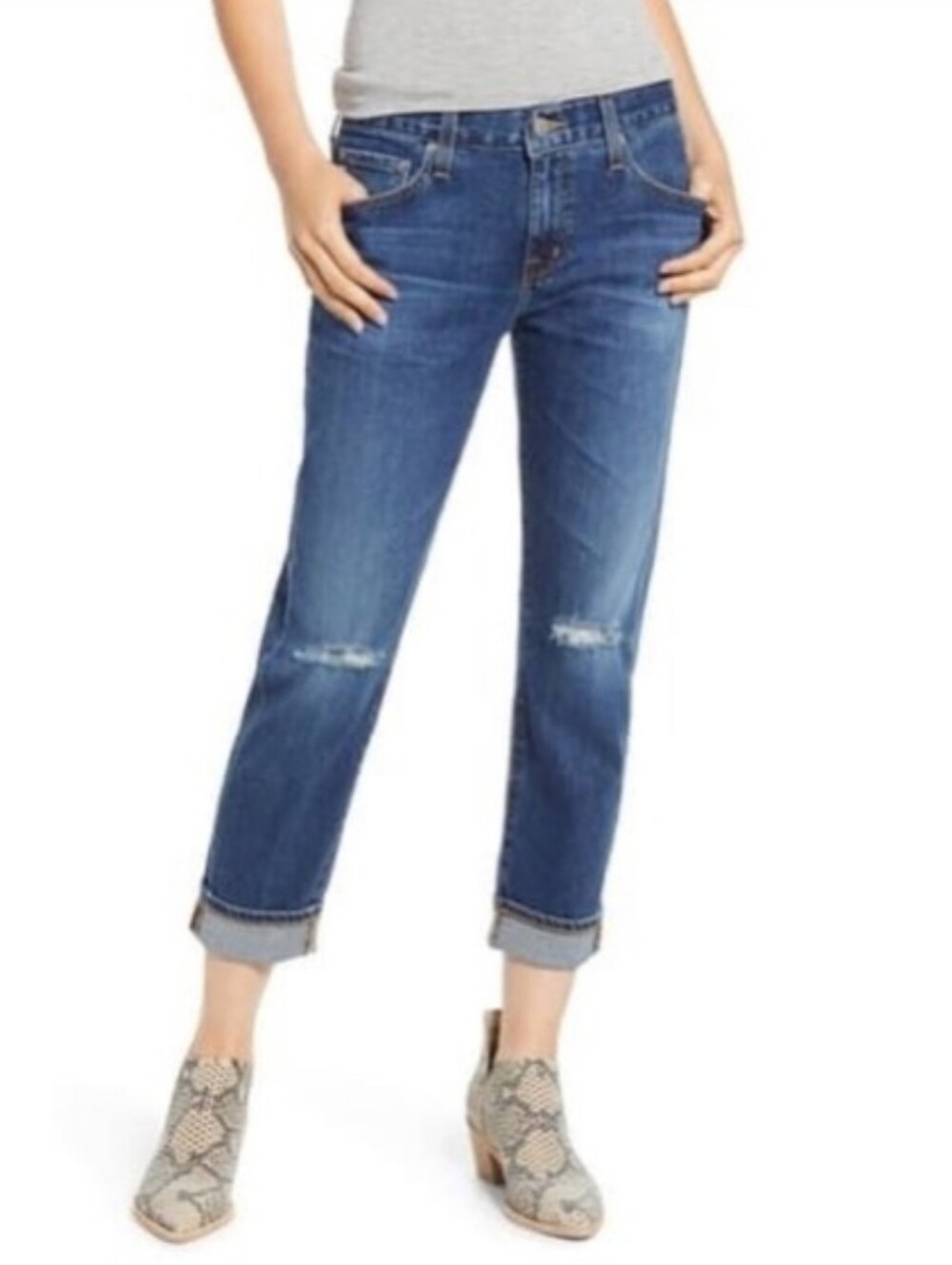 AG Ex-Boyfriend Slim Slouchy Slim Jeans Distressed Size 26 AG-46308